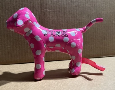6" Victoria's Secret Pink Dog - Pink W/White Dots - Stuffed Plush - Image 1 of 4