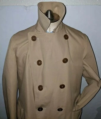 40R AQUASCUTUM AQUA 5 ABRIGO CHAQUETA IMPERMEABLE MARRÓN TOSTADO TRENCH ALGODÓN  Foto 1 de 4