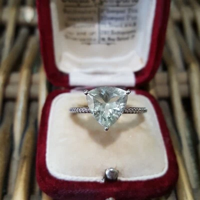 Anillo de plata de ley 925, anillo de amatista verde natural, tamaño O,5 EE. UU. 7,5  Foto 1 de 4