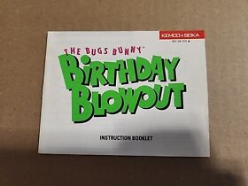 Manual de explosión de cumpleaños de Nintendo NES Bugs Bunny