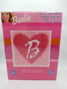 Barbie Fuzzy Fun Heart Latch Hook Rug Kit Caron BB0001 13" x 13" New Sealed - Picture 1 of 3