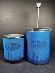 GSI JavaPress Coffee Press Camping Travel Mug Blue 20oz Used EUC - Picture 1 of 12