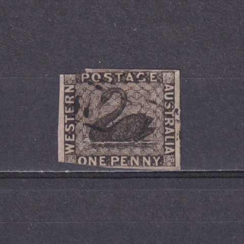 WESTERN AUSTRALIA 1854, SG# 1, CV £325, Wmk Swan, Used Cover