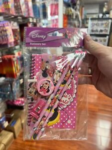 Minnie Mouse Stationary Set - Pencil Eraser Ruler small notes pad - Pink