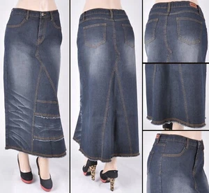 NEW Be-girl brand Ladies Denim Skirt SIZE S Long skirt Length 37" #WG-86142 - Picture 1 of 4