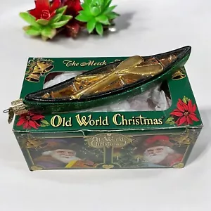 Alte Welt Weihnachten Glas mundgeblasen Kanu Baumschmuck 2001 Familie Merck - Bild 1 von 11