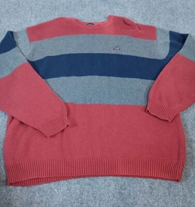 IZOD rot grau blau gestreift warm Winter schwer Baumwolle Pullover Herren Größe XL - Bild 1 von 9