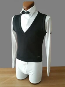 ELASTICATED HEAVENLY STRETCHY MENS BALLROOM / LATIN / TANGO / DANCE WAISTCOAT - Picture 1 of 3