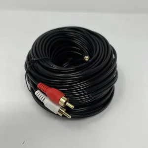 60ft Audio 3.5mm Male Jack to 2RCA Male Cable 1/8" 2 RCA Stereo Aux Y Splitter - Picture 1 of 4