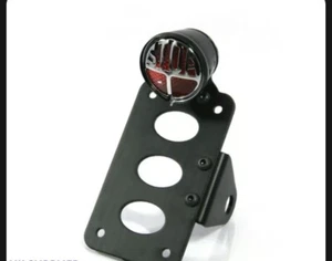 Motorcycle Side Mount Number Plate Holder with LED Miller Style Stop Tail Light - Picture 1 of 12