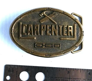 Hebilla de cinturón carpintero 1978 46 años latón macizo baron 8007 - Imagen 1 de 3