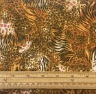 Fat Quarter Out Of Africa Wild Animal Stripes 100% Cotton Fabric
