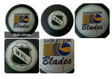 SASKATOON BLADES WHL OFFICIAL GAME PUCK VINTAGE VICEROY MFG. RARE - CANADA