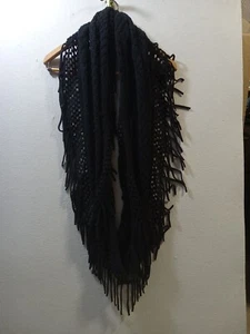 Womens Winter Infinity Scarf Black One Size Fits All - Picture 1 of 3
