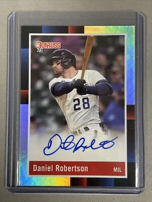2022 Donruss Baseball Retro 1988 Auto Holo Daniel Robertson R88S-DR Brewers - Imagem 1 de 2