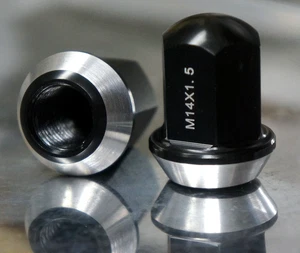 20x set Black 14x1.5 Acorn 60 degree 7075 Aluminum Lug Nut Nuts set Closed End - Picture 1 of 9