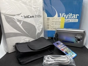 Vivitar Digital Camera Vivicam 3105S 3.2MP Silver Tested New boxed manual case - Picture 1 of 8