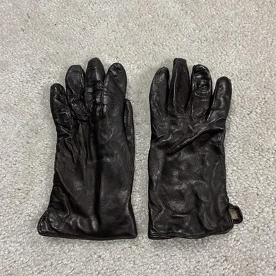 Guantes de cuero Coach de colección para mujer 6,5 marrón forrados de cachemir hechos en Italia invierno Foto 1 de 4