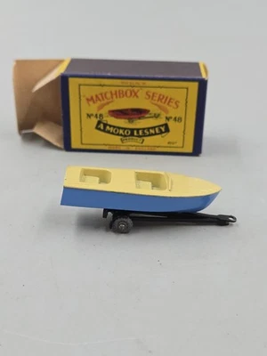 Vintage Matchbox Lesney #48 Sportsman MK II Boat And Trailer With Metal Wheels - Image 1 of 4