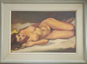 Original Oil Painting by Harro Fromme, Female Nude, Vintage 1950's. - Picture 1 of 7