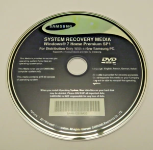 Samsung System Wiederherstellung Medien Windows 7 SP1 HOME PREMIUM Recovery DVD - Bild 1 von 2