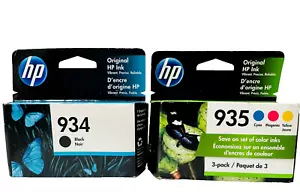 Nuevos cartuchos de tinta genuinos HP 934 935 color negro 4 piezas OfficeJet Pro 6815 - Imagen 1 de 2
