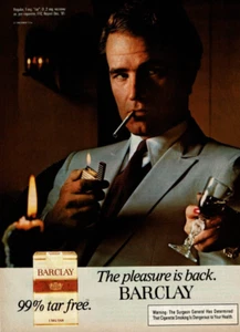 1982 Vintage Druck Anzeige The Pleasure is Back Barclay Rauchbeleuchtung Rauchen - Bild 1 von 2