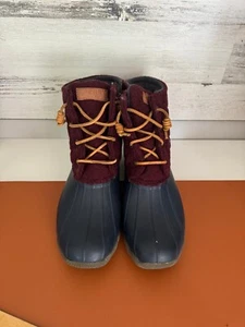 Sperry Duck Stiefel Damen 9 blau Wildleder Schnürung Salzwasser gesteppt E16-61775 - Bild 1 von 7