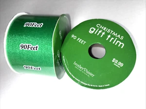 Ribbon 90' x 3" GREEN Sheer Shimmery Christmas Party Gift Decorating Crafts - Bild 1 von 5
