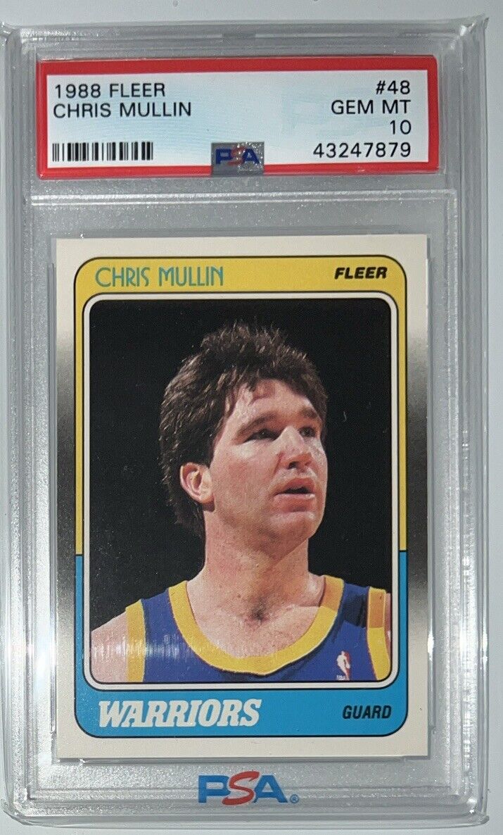 1988 Fleer Basketball #48 Chris Mullin PSA 10 Gem Mint! Set Break! Warriors