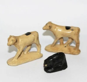 Lote Antiguo de Colección Goma Animal de Granja Juguete Vaca Cerdo Cerda Hecho en EE. UU. Blanco Negro - Imagen 1 de 5