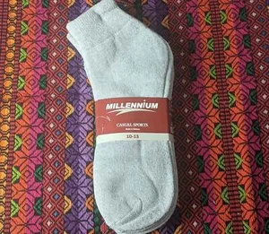 Calcetines deportivos de algodón gris hombre talla 10-13 al tobillo talla 10-13 - Imagen 1 de 4