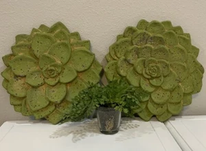 Vtg Napco Imports Distressed Green Succulent Plant Decorative Stepping Stone Set - Picture 1 of 9