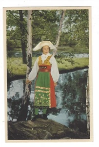 Postcard Divided Unused Made in Sweden Ensamratt #461 Lady in Costume - Picture 1 of 2