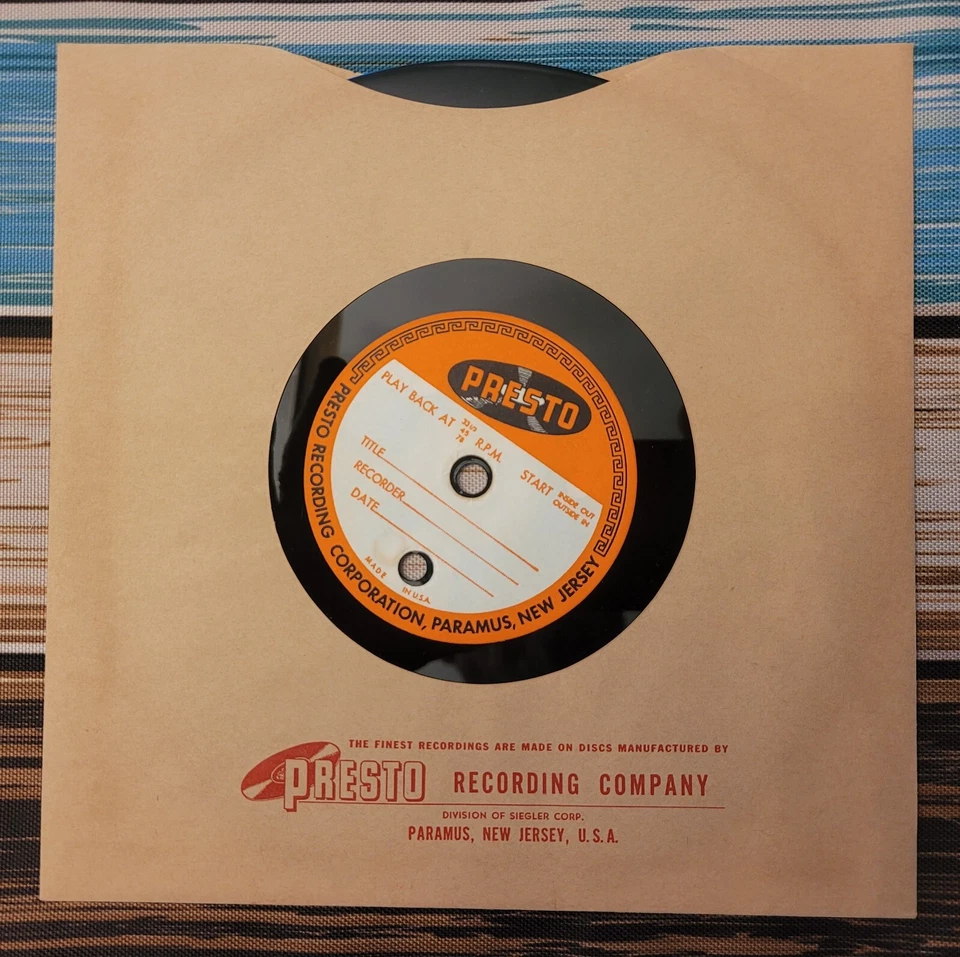 Записывающая пластинка Presto - Изображение 1 из 1