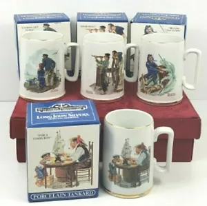 NEU Vintage 4 Norman Rockwell Seafarers Collection Krug Becher Long John Silber 1985 - Bild 1 von 11