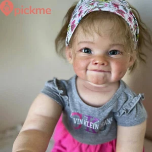 28 Zoll handgefertigte Reborn Baby Puppe bemalt Kleinkind Mädchen handbewurzelt kurze Haare Geschenk - Bild 1 von 4