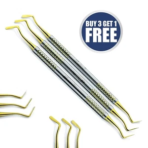 Dental Flat Plastic Composite Filling Instruments Titanium Coated Tips Set of 3 - Picture 1 of 3