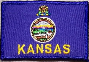 Embroidered USA State Patch Kansas NEW flag - Picture 1 of 1