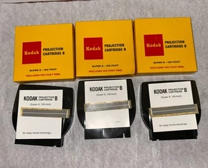 (3) Kodak Projection Cartridge B D523 Super 8 100 Ft + Labels & Instructions - Picture 1 of 12