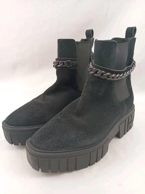 Botas Chelsea Karl Lagerfeld Paris Reign para mujer 10 M cuero negro gamuza Foto 1 de 4