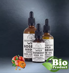 WILD Hagebuttenöl rein kaltgepresst unraffiniert zertifiziert Bio Anti-Aging CHILI - Bild 1 von 9