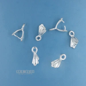 6 Colgantes de Plata Esterlina Sólida/Pendientes Conector de Pellizco Fianza 9mm #44316 - Imagen 1 de 1