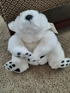 Laying Polar Bear Plush Fiesta Stuffed Animal 13” with Cincinnati Zoo Tag - Picture 1 of 2