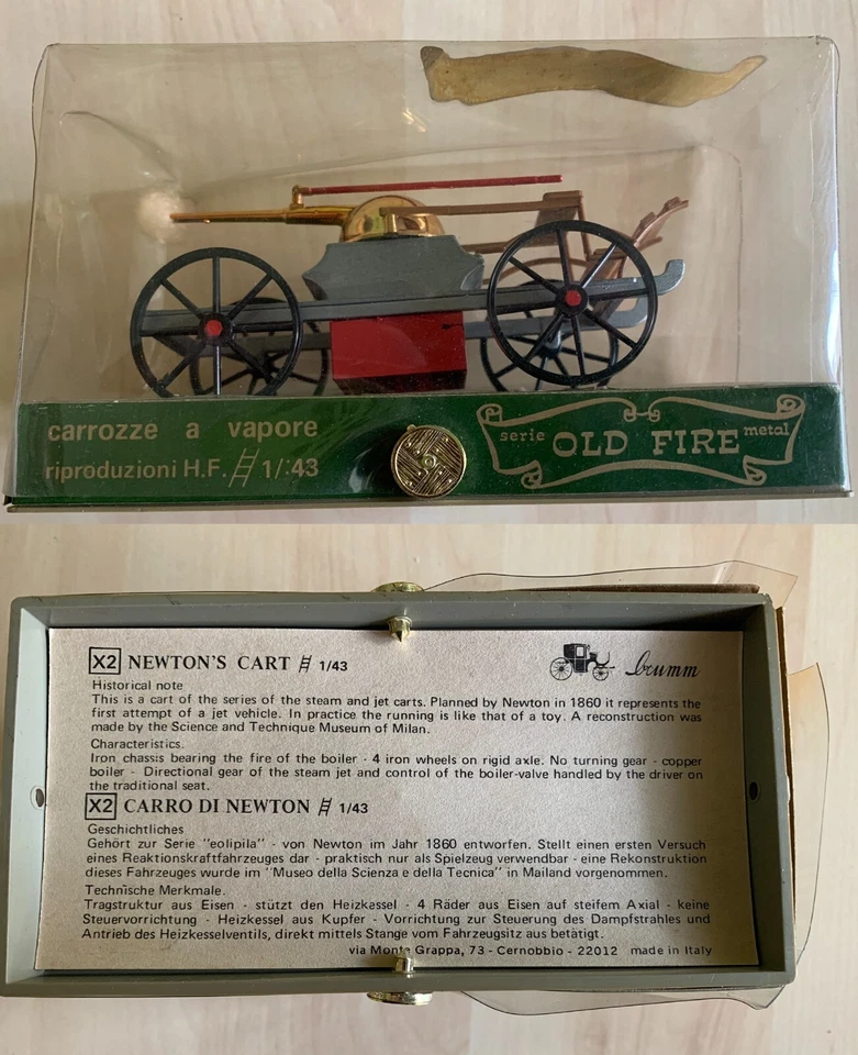 CARROZZA VAPORE  CARRO NEWTON OLD FIRE RIPRODUZIONE HF 1/:43 IMBALLO ORIGINALE - Immagine 1 di 1