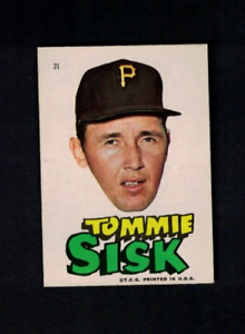 1967 Topps Test Sticker #21 Tommie Sisk, Pittsburgh Pirates EX w/Free Shipping