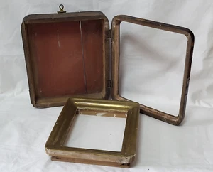 Holz Kiot Ikone Etui Religion Christentum Schatulle Ukraine alte Tür offen - Bild 1 von 24