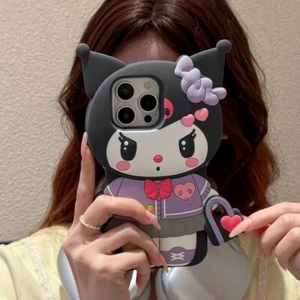 Cartoon Kuromi Silicone Rubber Phone Case For iPhone 11 12 13 14 15 16 Pro Max - Picture 1 of 8