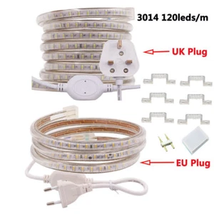 220V 240V 3014 Super Bright LED Strip Commercial Lights Waterproof IP67+UK Plug - Picture 1 of 15