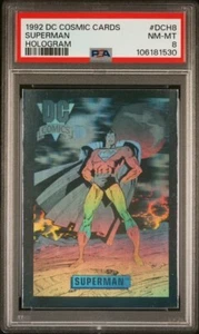 1992 DC COSMIC CARDS #DCH8 SUPERMAN HOLOGRAM 🔥PSA 8🔥 - Picture 1 of 2